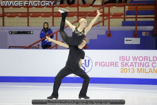 2013-03-03 Milano - World Junior Figure Skating Championships 0707 Mackenzie Bent-Garrett Mackeen CAN